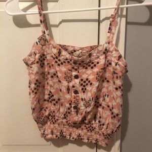 Pink Blouse tank crop top